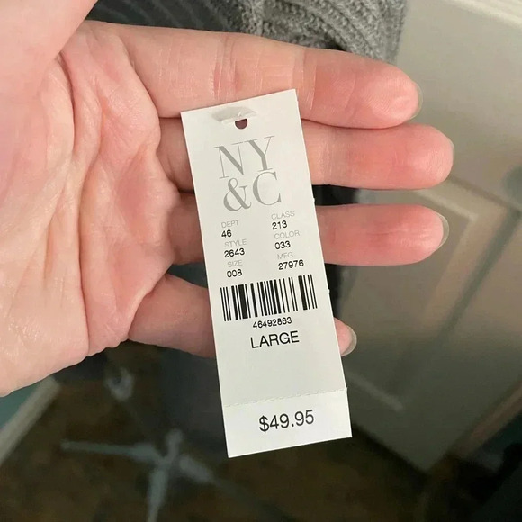 Grey Soho NY&Co NWT open back sweater size large bin 11 - Picture 4 of 7